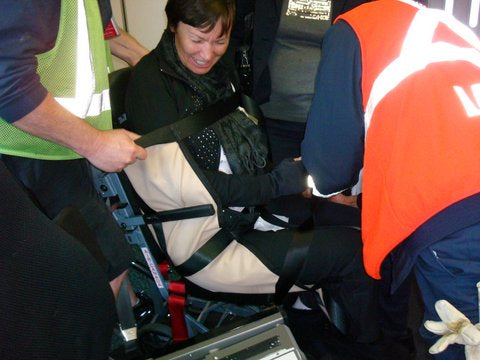 Comfort Carrier Patient Lift Sling för rullstol till flygplanöverföringar och evakuering