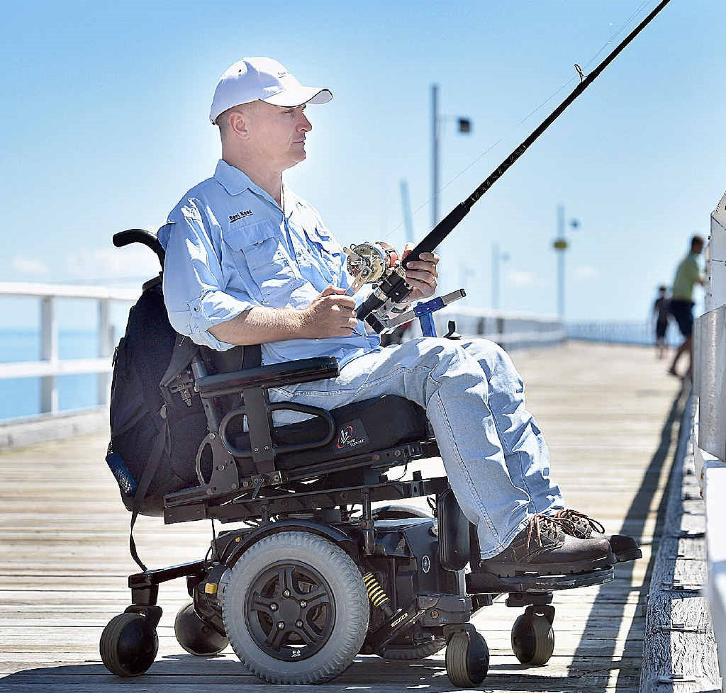 Hands-on Adjustable, Hinged Fish Fighting Rod Holder for Wheelchair Seat