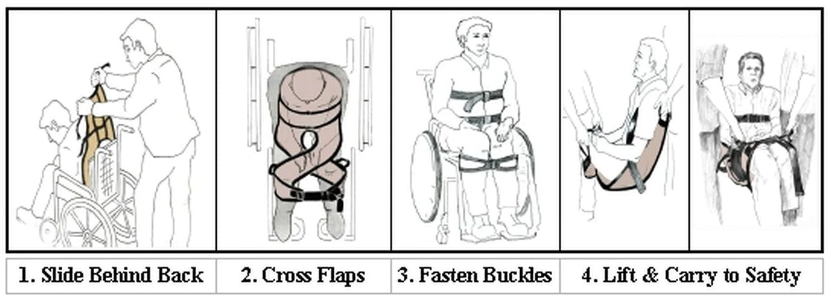 Élingue de lifting du patient du transporteur de confort pour les transferts et l'évacuation du fauteuil roulant aux avions