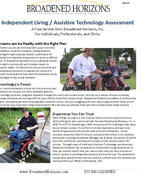 FREE Comprehensive Independent Living Assistive Technology Assessment