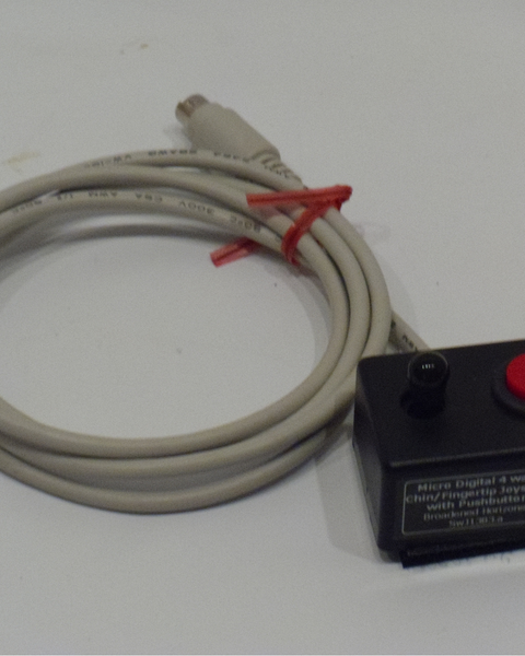 Micro Digital 4 way Chin/Fingertip Joystick with Pushbutton  (1 circular 6-pin plug) for Housemate, motorized camera head