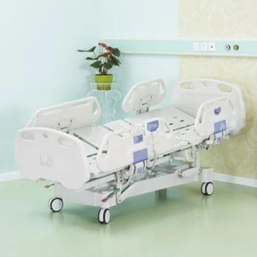 Cama de hospital de 5 funciones con rotación lateral horizontal + colchón - Envío continental GRATIS a EE. UU.