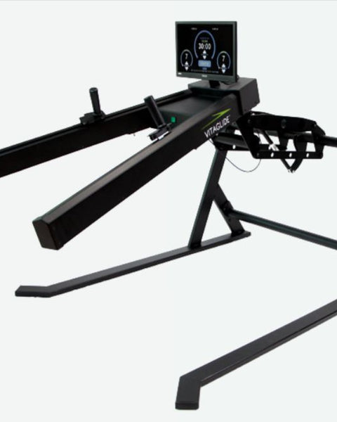 Máquina de ejercicio accesible a Vitaglide con empuñaduras de tri de tri de quad y base de escuelas de poder