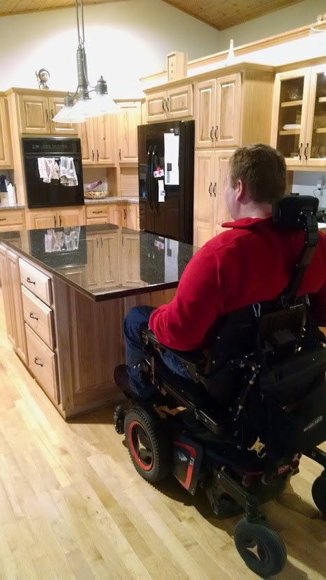 Wheelchair Accessible Kitchen Vertical Rising Convection Oven Microwave Cabinet