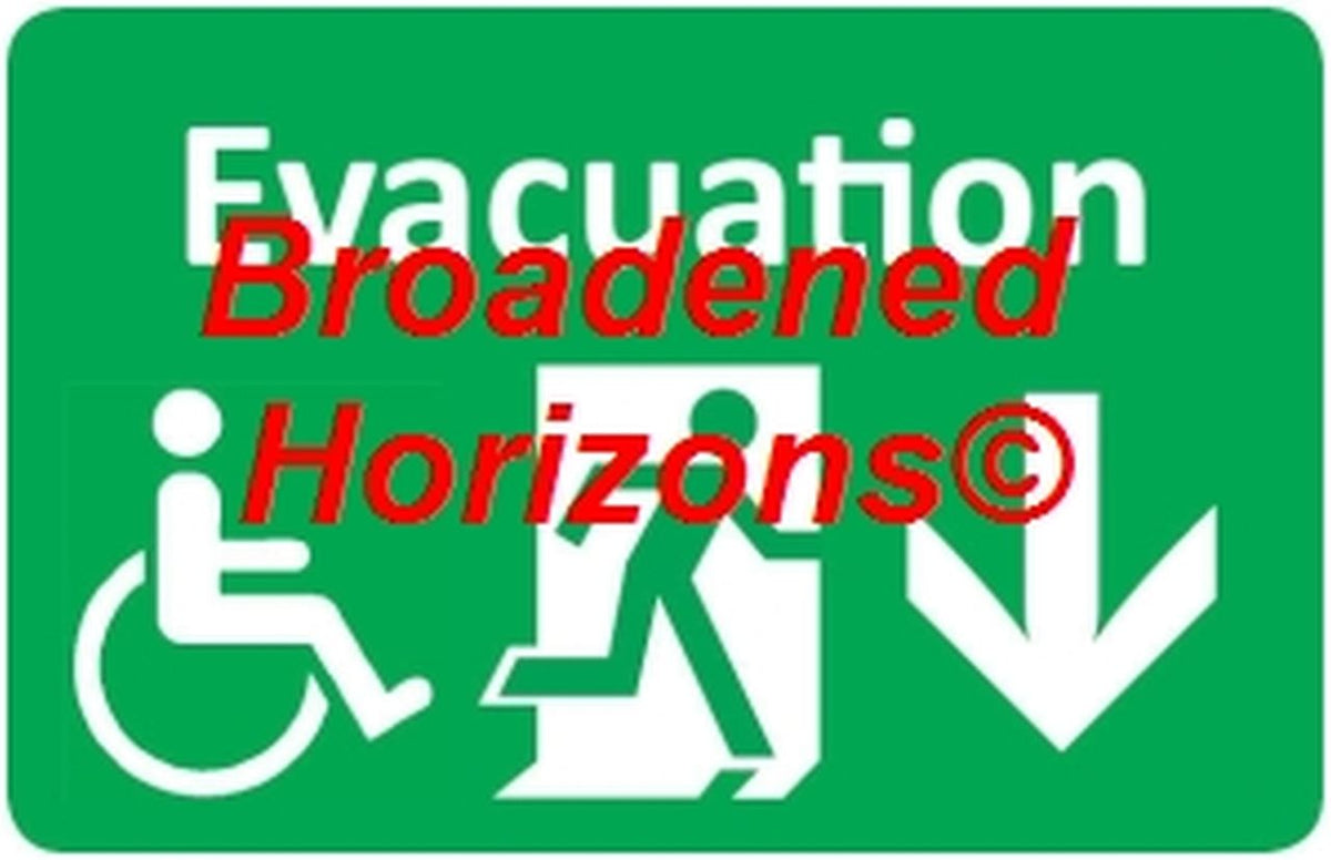 Handicapped Evacuation Wall Signs 7x10in - Broadened Horizons Direct