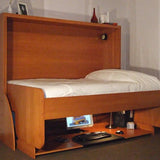 Horizontal Transforming Desk to Full (Double) Hidden Bed - Maple with Cherry Finish - Broadened Horizons Direct