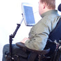 Control Tablet on Robo arm mount with mouth stick