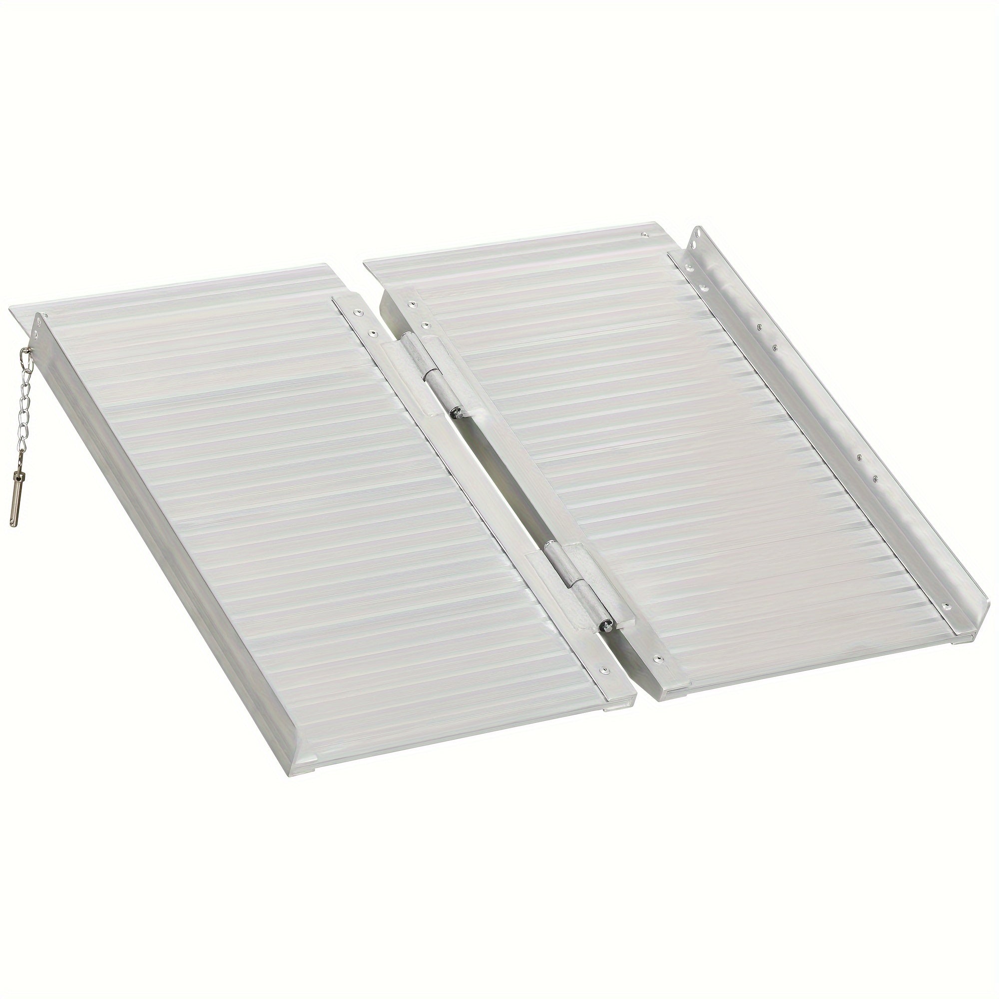 Wheelchair Ramp 2FT Foldable Aluminum Threshold Ramp with Non-Slip Surface and Handle, 700lbs Weight Capacity, Ideal for steps 2" to 4" inches, High quality welded no rivets!