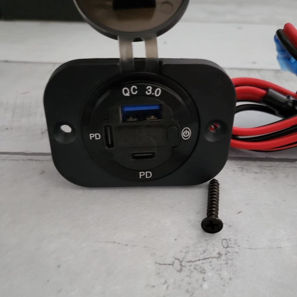 48v / 24v / 12v DC-Direct Wall Outlet (12v-60v) USB-C PD 3.0 QC 3.0 Rapid Charger - Inclusive Inc