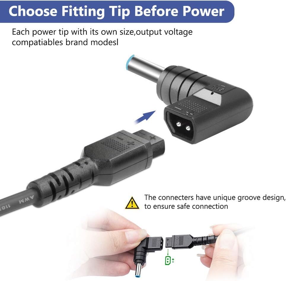 Power2Go 19v 5.2a 100w Laptop or Aug Comm Charger - plugs into Wheelchair 3-pin Charging Socket