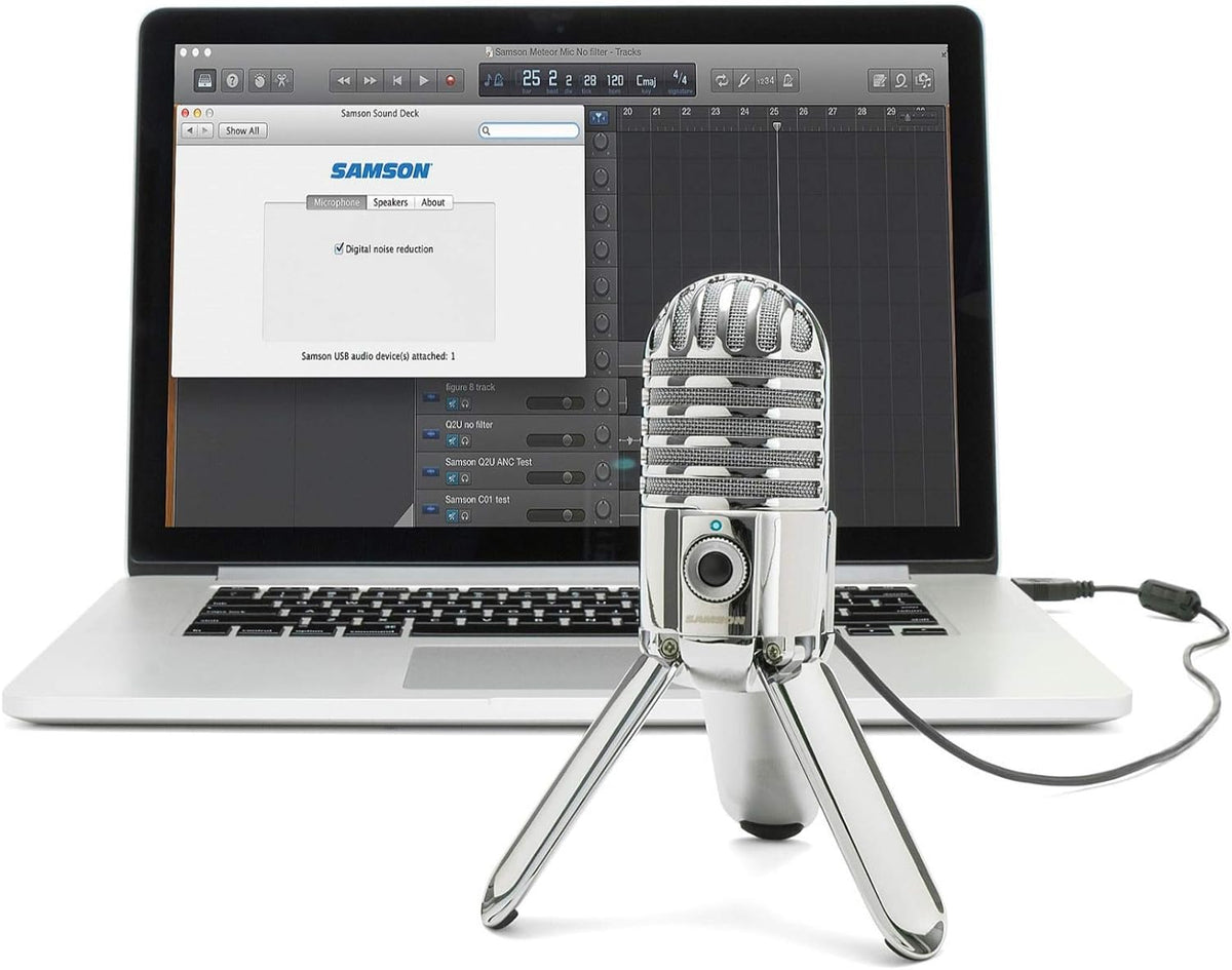 Meteor Mic USB Studio Condenser Microphone (Chrome) for Dragon