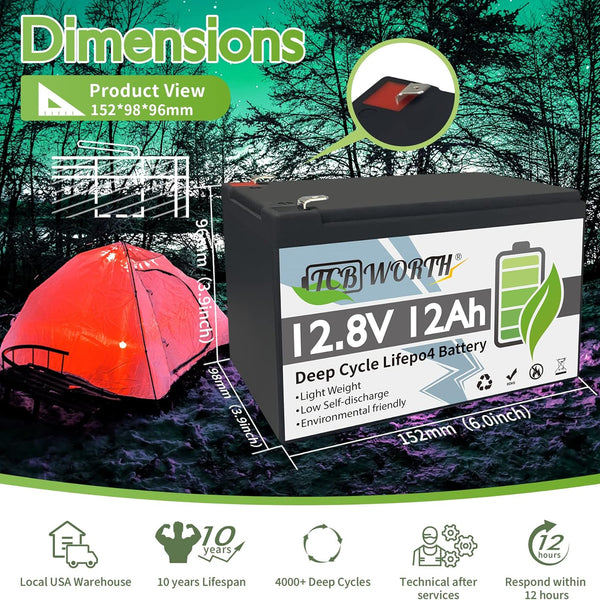 12V 5AH ou 10AH LIFEPO4 Lithium Batterie, chargeur et kit de harnais de fil pour les remontées ménagères du plafond du patient