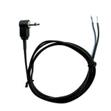 Black 20awg cable with a 90 degree right angle plug on a white background