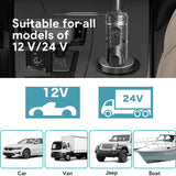 Compatible with all 24V and 12V vehicles Cars, Boats, Heavy Trucks, Excavators and other heavy machinery