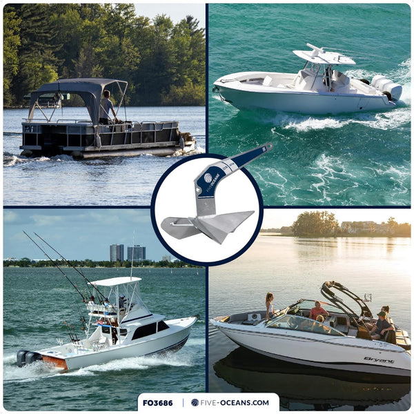 五个海洋22磅三角洲风格的机翼镀锌船锚