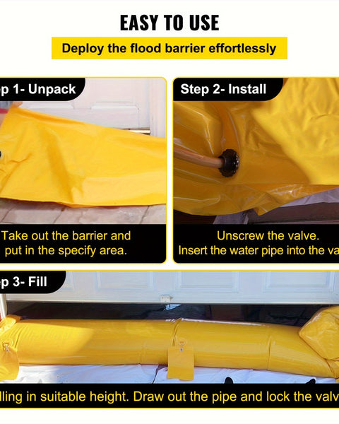 Översvämningsbarriärväska för dörröppning - Vattenfylld återanvändbar översvämningsskyddsbarriär