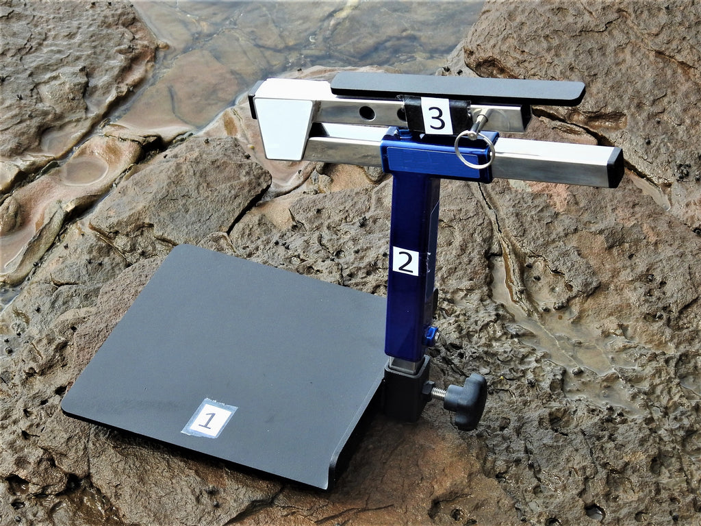 Hands-on Adjustable, Hinged Fish Fighting Rod Holder for Wheelchair Seat -  assembled on rocks