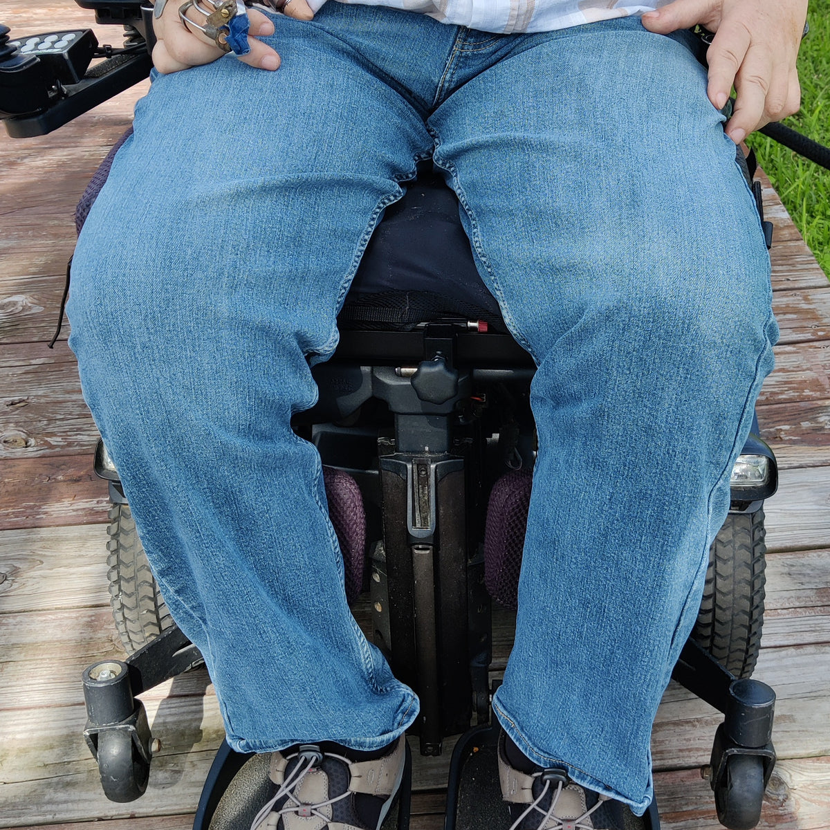 動手可調的，鉸接的魚鬥桿支架坐輪椅座椅