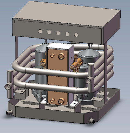 4I Marine 48v / 24v DC Water Chiller - Water-to-Water Titanium Heat Exchanger for Boats, Yachts, Waterfront, Island, or Solar Geothermal Homes - Inclusive Inc