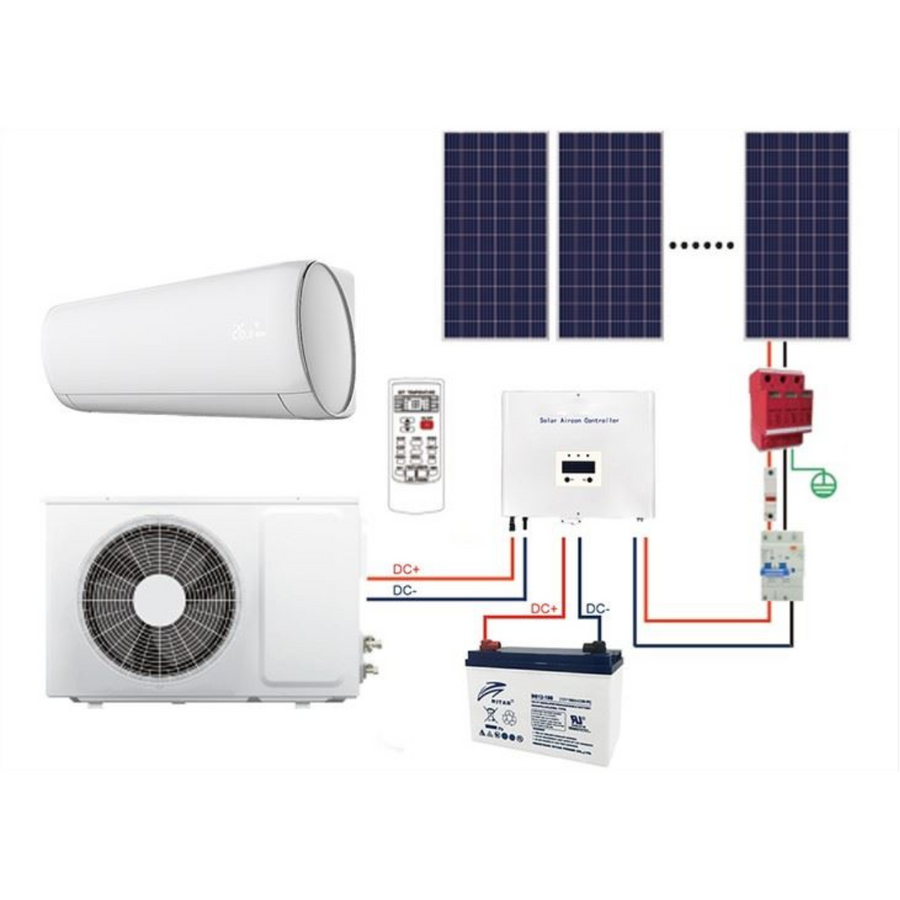 48V / 24V DC-DC-DIRECT MINI-SPLIT太陽能離網空氣調水器熱交換器-28 Seer