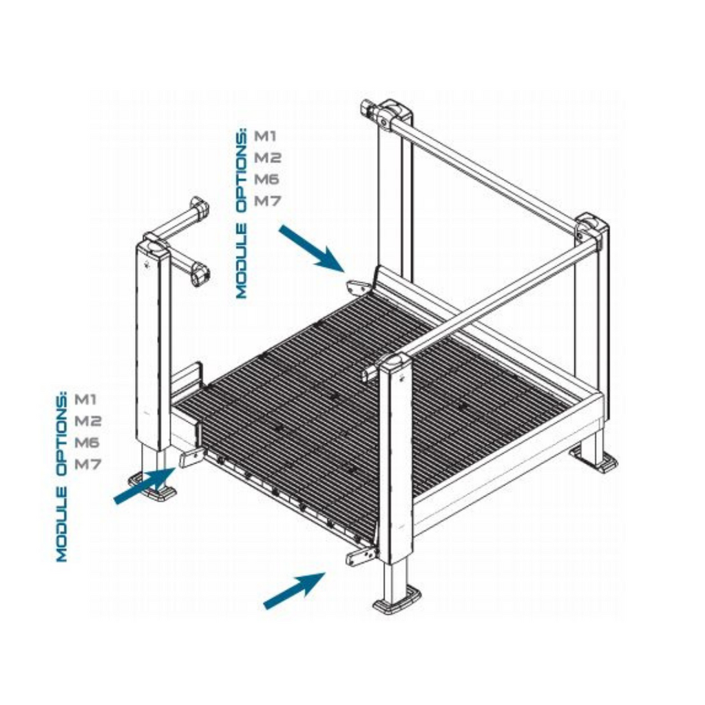 QRAMP -module 3: 4 'x 4' 90 graden platform
