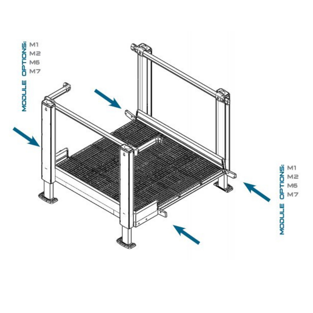 Qramp -module 9: 4 'x 4' recht platform