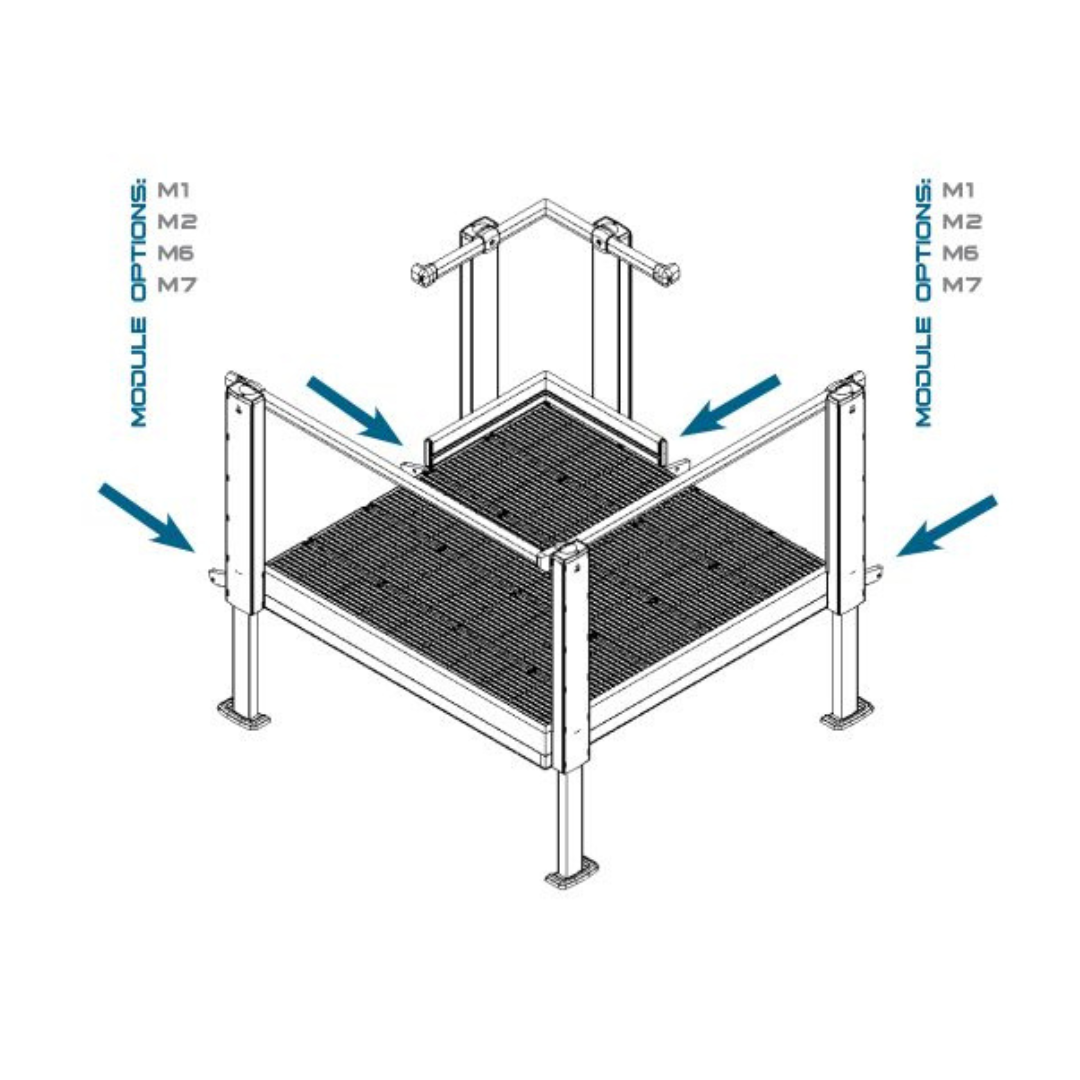 Qramp-Modul 8: 5' x 5' 90-Grad-Plattform