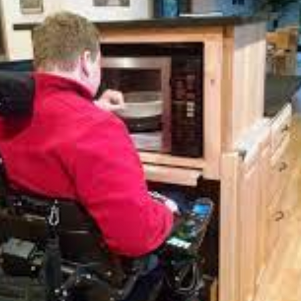 휠체어 접근 가능한 부엌 수직 상승 대류 ​​오븐 전자 레인지 캐비닛