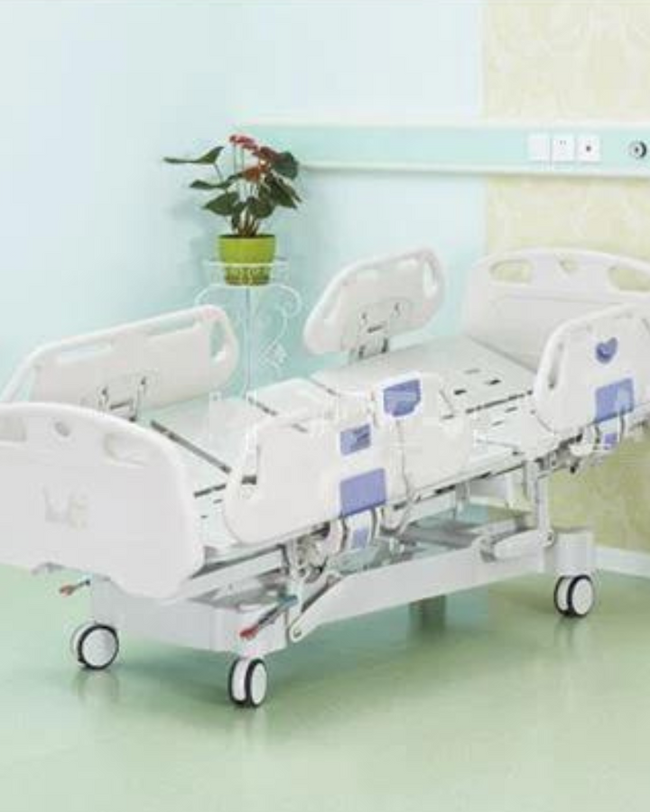 Cama de hospital de 5 funciones con rotación lateral horizontal + colchón - Envío continental GRATIS a EE. UU.