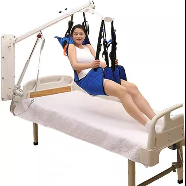 رافعة كهربائية للمريض مثبتة على الحائط، كرسي متحرك لرفع المرضى، تحميل 330 رطل، منتجات مساعدة المسنين مع مفرشة (ب)