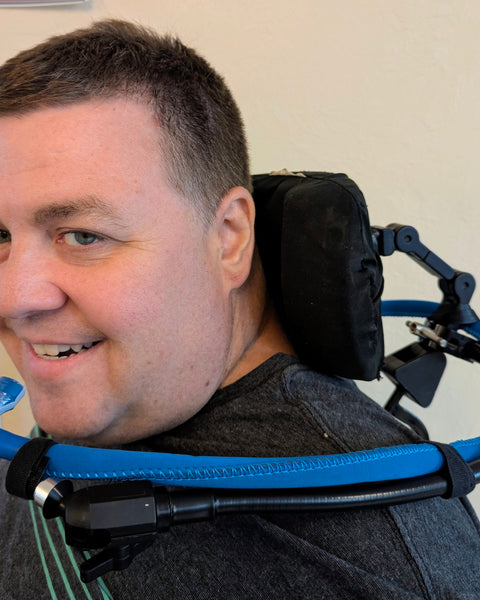 Wheelchair Headrest Post Mount for Sip-n-Puff or H20 Hydration