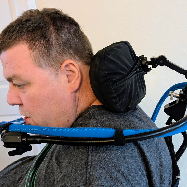 Wheelchair Headrest Post Mount for Sip-n-Puff or H20 Hydration