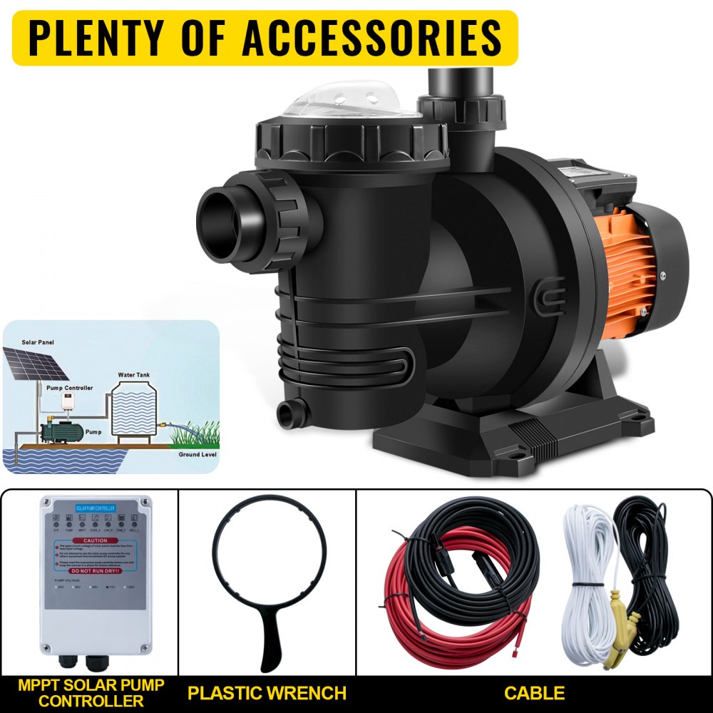48v DC-Direct or 72v Solar Stainless & Brushless Pool Pump - Inclusive Inc