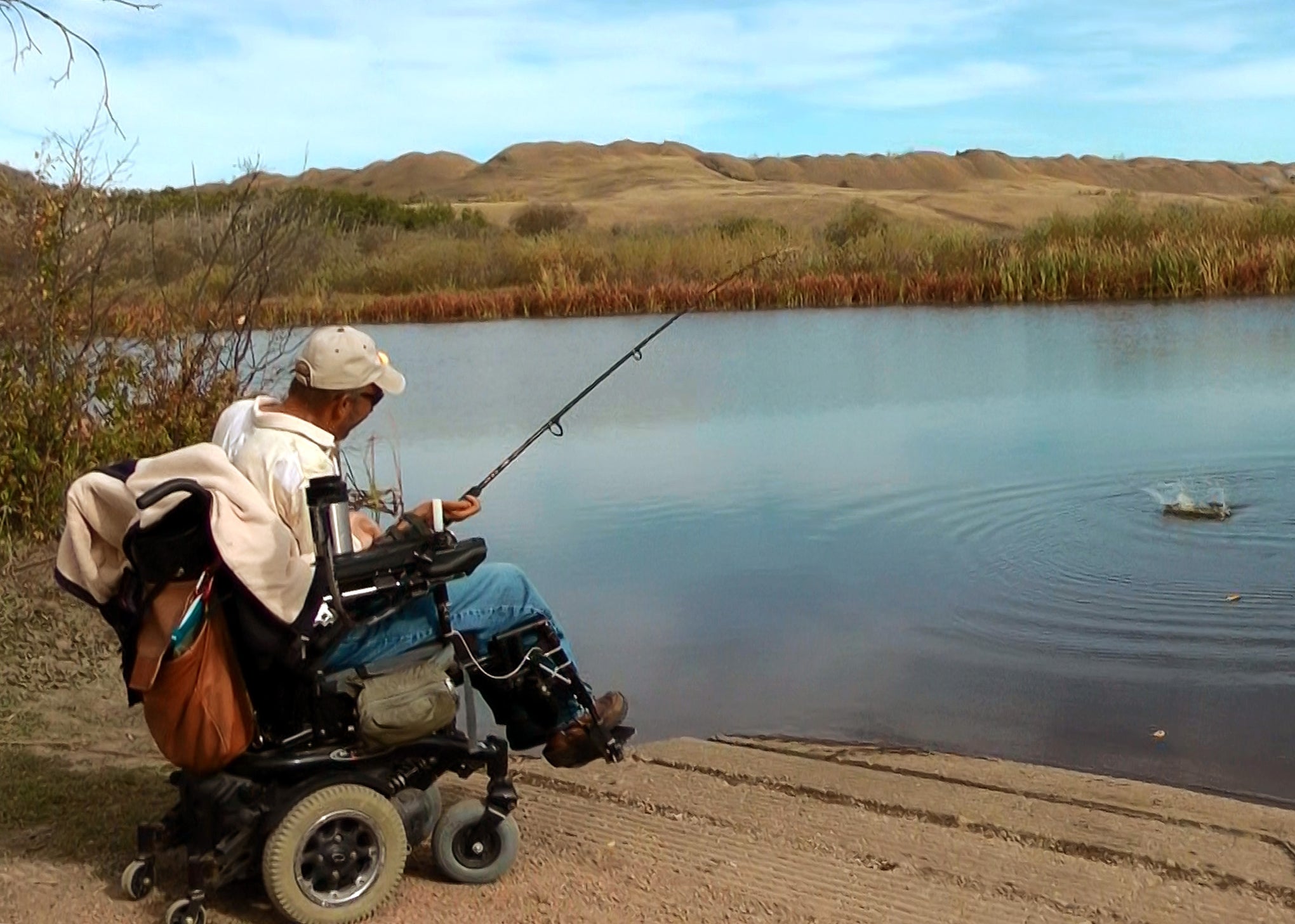 Hooker Handsfree Self-setting Wheelchair Fishing Rod Holder