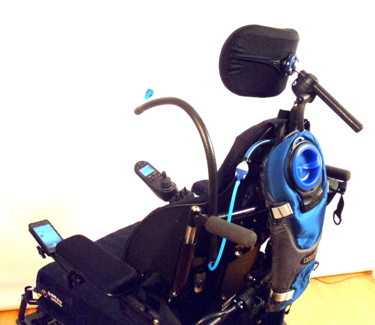 H2O Hydration & Sip / Puff / Bite Control Wheelchair Backrest Mount for Doors, Housemate, or Fortissimo - Broadened Horizons Direct