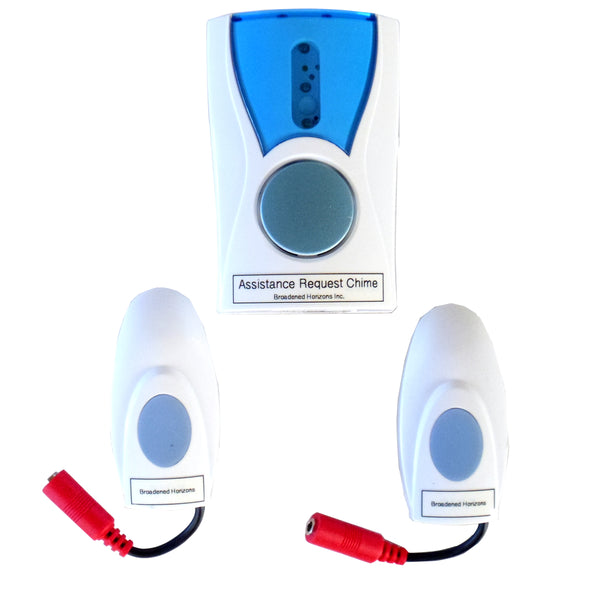 Wireless Nurse Call Chime - 2 Switch Enabled Transmitters & 1 Receiver - Broadened Horizons Direct