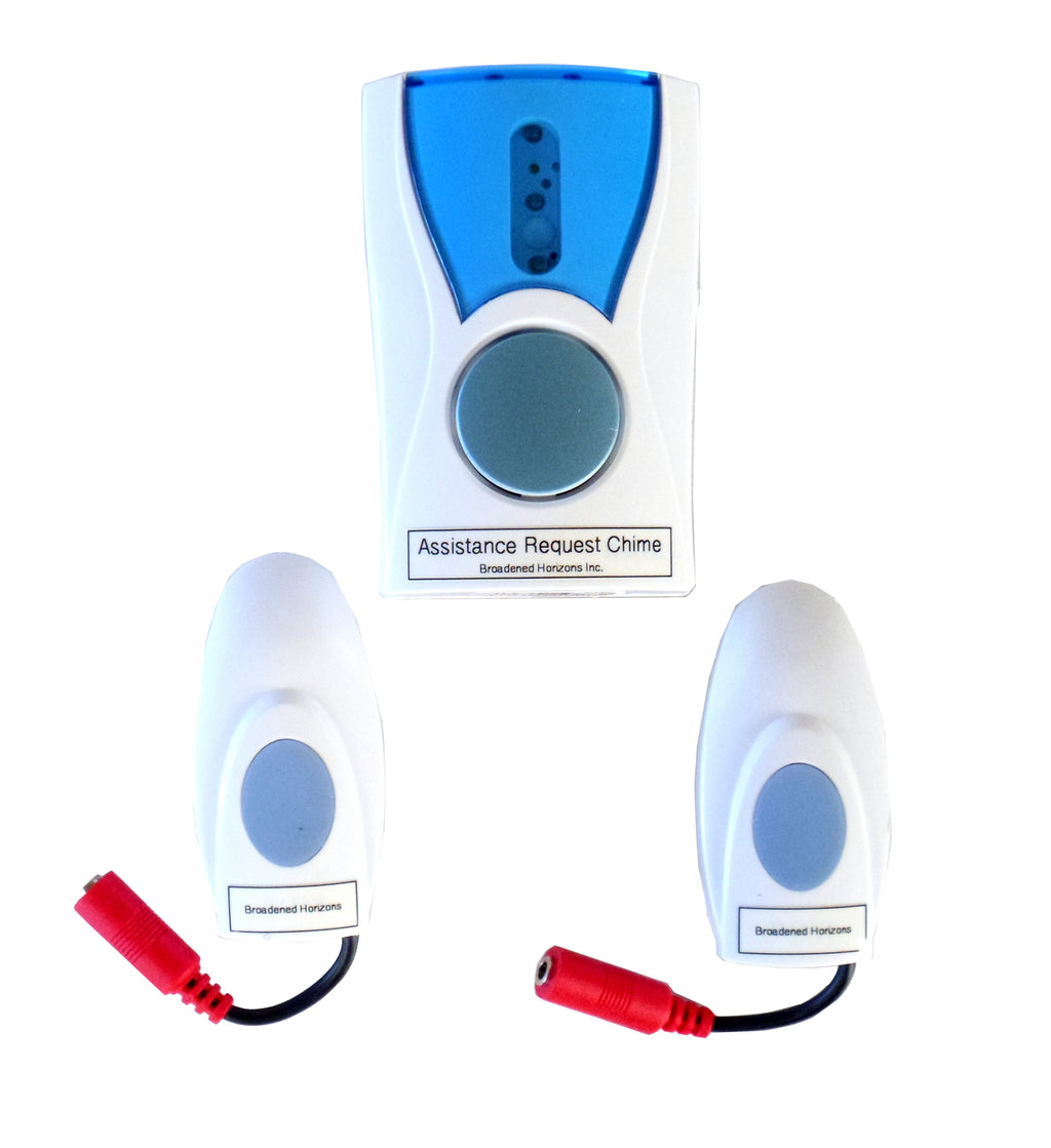 Wireless Nurse Call Chime - 2 Switch Enabled Transmitters & 1 Receiver - Broadened Horizons Direct