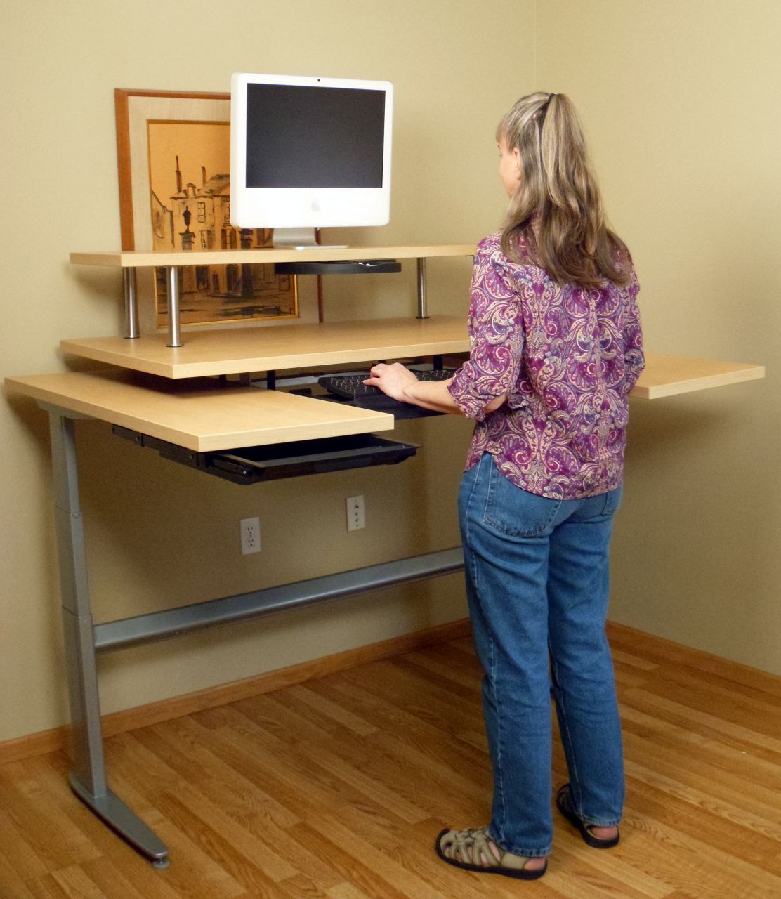 Executive Command Center Power Height Adjustable Workstation Package & FREE USA SHIPPING - Broadened Horizons Direct