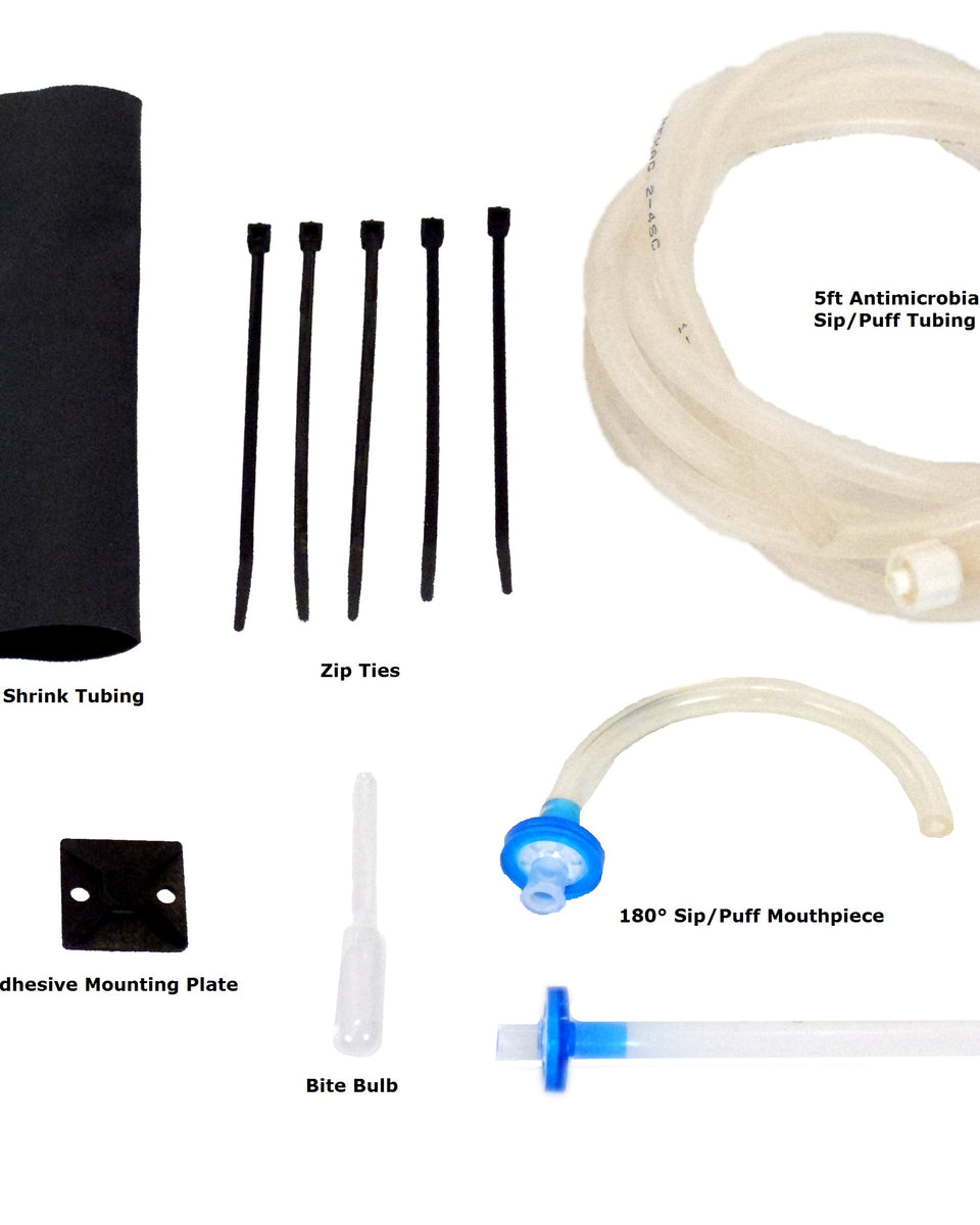 Sip-n-Puff Tubing, Mouthpieces, Bite Bulbs, & Attachment Kit - Vacuum Packed - Broadened Horizons Direct