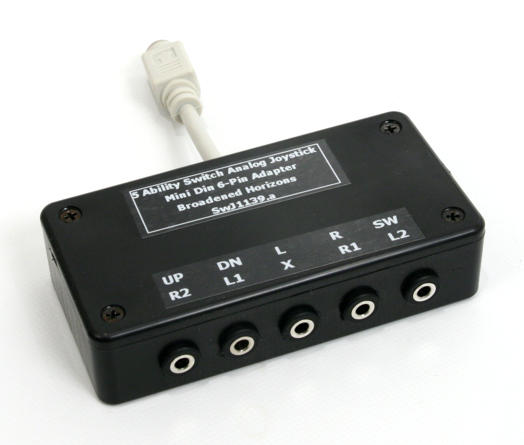 5-Ability-Switch to Mini-Din 6-Pin Digital Joystick Adapter or Joystick to 5 Switches