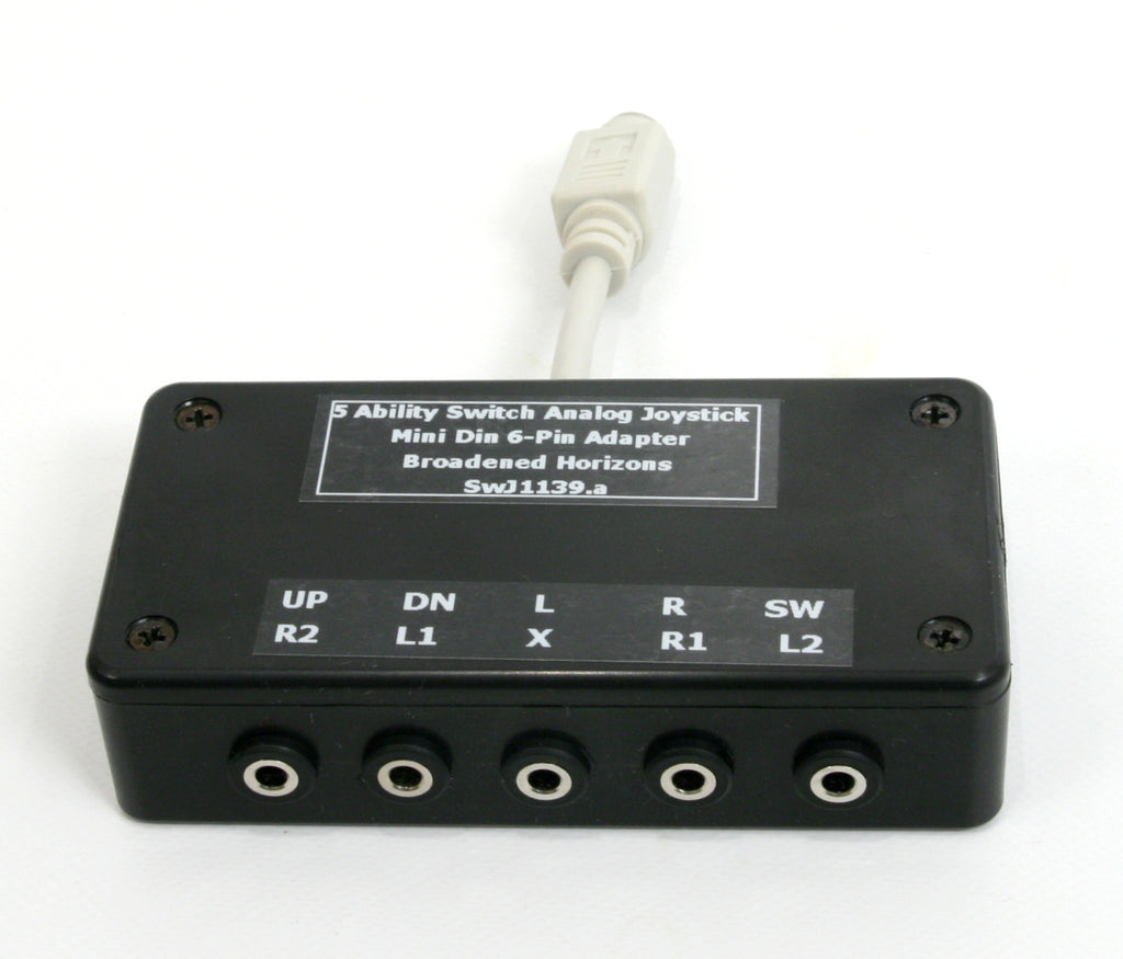 5-Ability-Switch to Mini-Din 6-Pin Digital Joystick Adapter or Joystick to 5 Switches