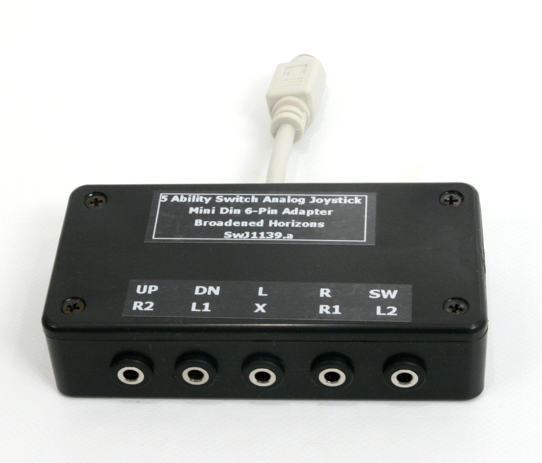 5-Ability-Switch to Mini-Din 6-Pin Digital Joystick Adapter or Joystick to 5 Switches