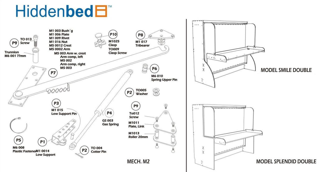 DIY Horizontal Full (Double) Do-It-Yourself Mechanism, Plans Drawings, & Assembly Instructions - Broadened Horizons Direct