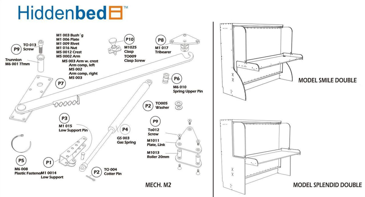 DIY Horizontal Queen Do-It-Yourself Mechanism, Plans Drawings, & Assembly Instructions - Broadened Horizons Direct
