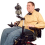 Camera Motorized Pan & Tilt Tripod Head on Robo Arm Wheelchair Mount