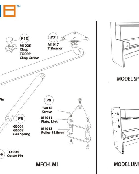 DIY Horizontal Twin (Single) Do-It-Yourself Mechanism, Plans Drawings, & Assembly Instructions - Broadened Horizons Direct