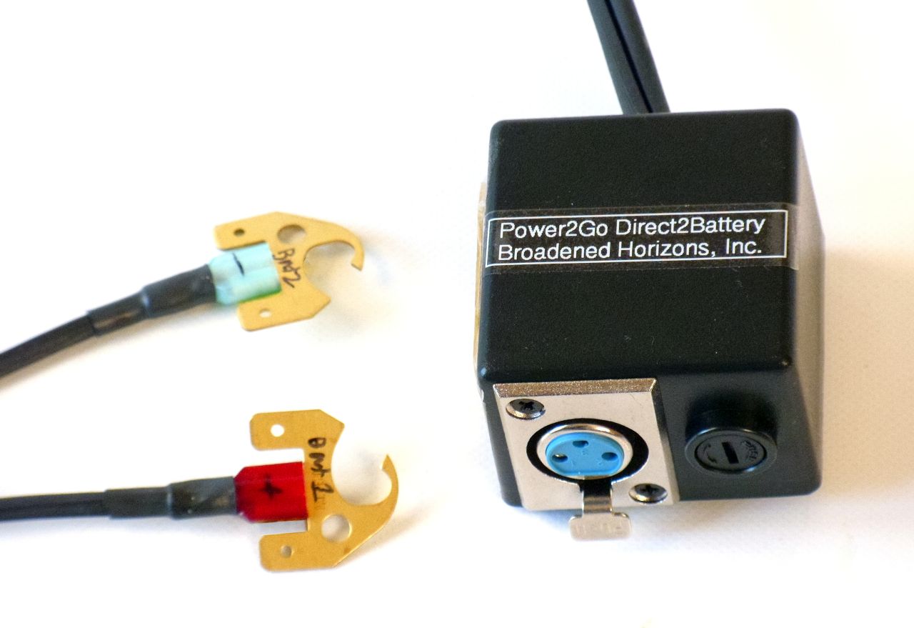 Power2Go 2nd Charging Socket Cable Kit - Goes Direct to Wheelchair Battery - Broadened Horizons Direct