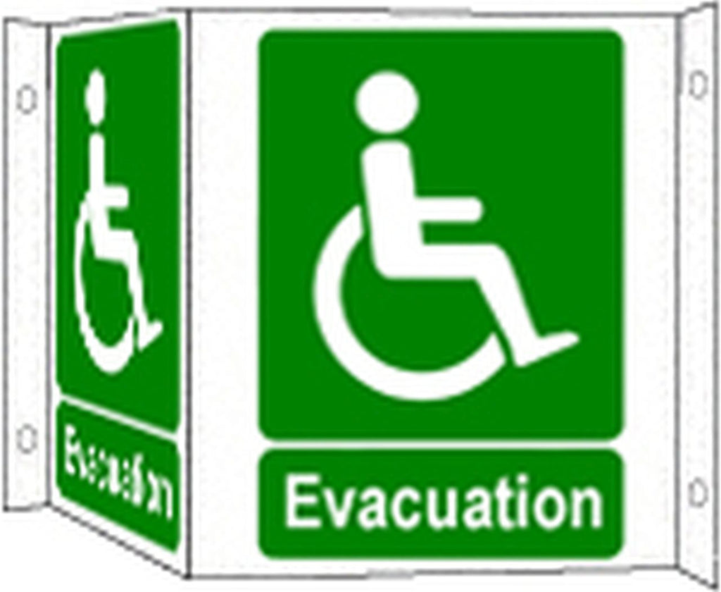 Handicapped Evacuation Wall Signs 7x10in - Broadened Horizons Direct