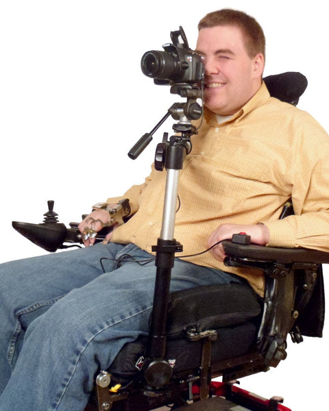 Cabezal de trípode motorizado de giro e inclinación de la cámara en soporte para silla de ruedas Robo Arm