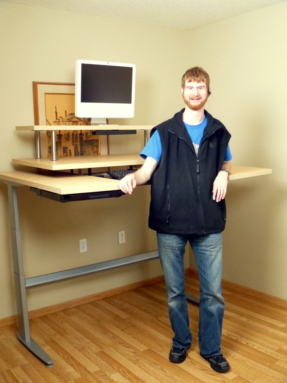 Executive Command Center Power Height Adjustable Workstation Package & FREE USA SHIPPING - Broadened Horizons Direct